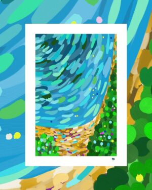 Mar visto desde arriba. Arte Digital Impreso